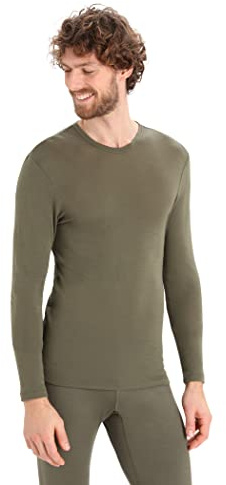 Icebreaker Men's 175 Mid Weight Everyday Top - Long Sleeve Crew T-Shirt - 100% Merino Wool Base Layer - Loden, XL