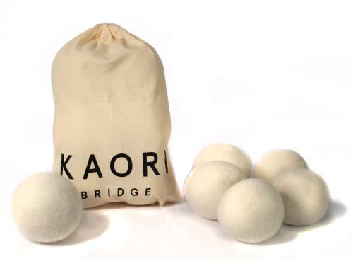 Palline asciugatrice antipiega | KAORI Bridge | Palle Asciugatrice 100% Pura Lana Vergine | 6 Pezzi