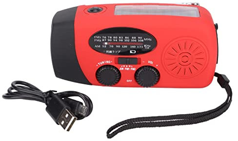 Wind Up Solar Radio, Portable Emergency Hand Crank Radio Self Powered AM/FM NOAA Radio with Flashlight, 2000mAh USB Phone Charger