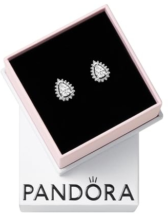 PANDORA Timeless Funkelnde Birnen-Kranz Ohrringe aus Sterling Silber mit Zirkonia, 292834C01