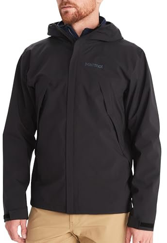 Marmot Herren PreCip Eco Pro Jacket, Wasserdichte Regenjacke, winddichter Regenmantel, atmungsaktiv, faltbarer Hardshell Windbreaker, optimal zum Wandern und Trekking, Black, M
