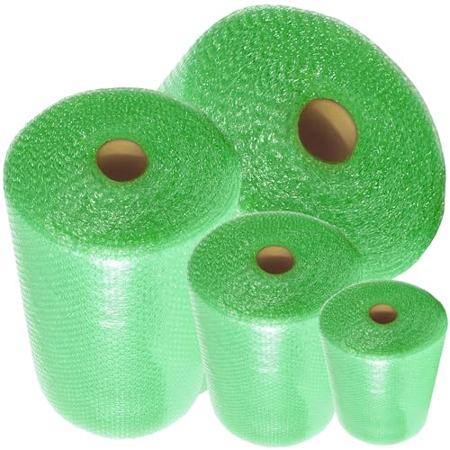 Green Bubble Wrap Rolls Small Air Protective Eco Bubble Cushioning Wrap for Moving House, Fragile Items, Shipping & Storage (1, 500mm x 25m)