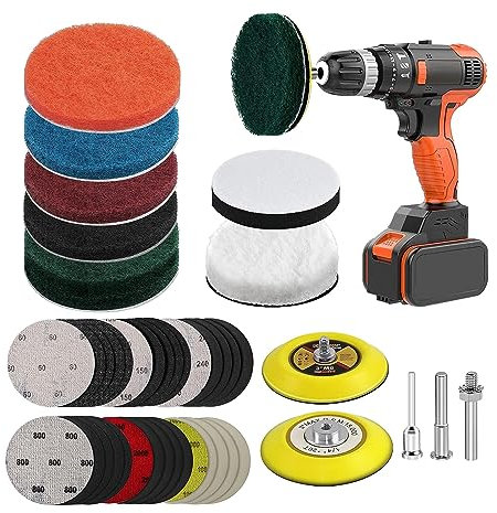 Kit di ripristino per fari auto, 7,6 cm, con cuscinetti di supporto in lana, dischi abrasivi per fari e riparazione graffi