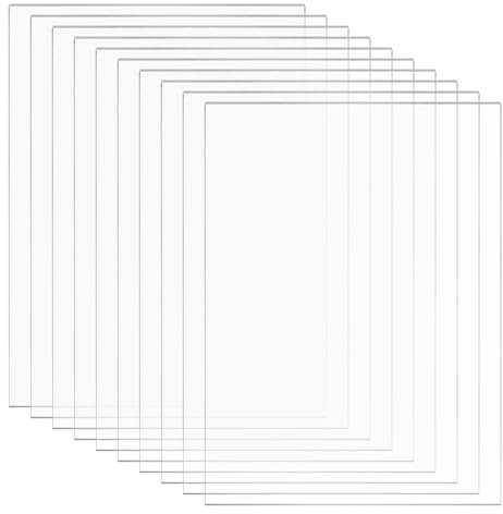 QWORK® 10 Pièces feuilles acryliques, plaque plastique transparente 10x15 cm épaisseur 2 mm, pour projets de bricolage, présentoirs