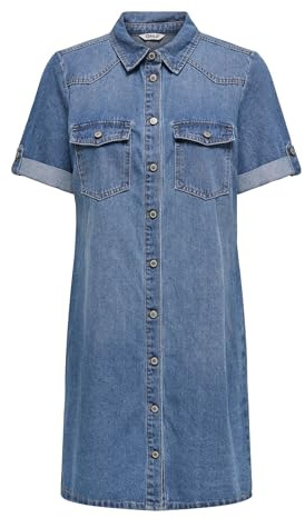 ONLY Female Denim Dress Onllisa Short Dress, Medium Blue (Medium Blue Denim), M