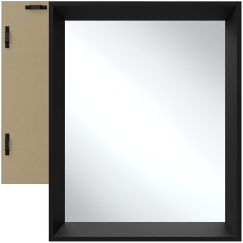 TecTake® Specchio da Parete Rettangolare, Design Minimalista, Cornice in Plastica, Riflesso senza Distorsioni, Montaggio a Parete, per Soggiorno, Camera Da Letto, Bagno - 40,6 x 50,8 cm