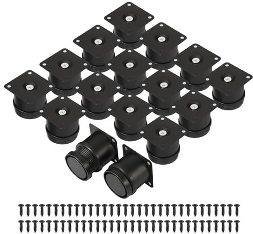 Worown 16 Stück Möbelfüße Verstellbar (5 cm - 6.5 cm), Schwarze Metall MöBelbeine mit 64 Schrauben, 50 mm Möbelbeine für Bett, Fernsehschrank, Sofa, Bücherregal, Couchtisch und Schreibtisch