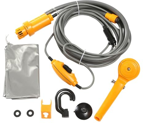Doccia portatile da campeggio | Pompa per doccia da campeggio elettrica 12V,Kit sacca d'acqua per viaggi, lavaggio auto, escursionismo, piante da, irrigazione, accessori da