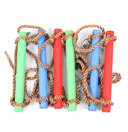 Scala a corda colorata per bambini, scala a corda sospesa per allenamento su percorso a ostacoli per case sull'albero interne ed esterne, altalena da parco giochi(Size:2M(78.7inch),Color:Colore)