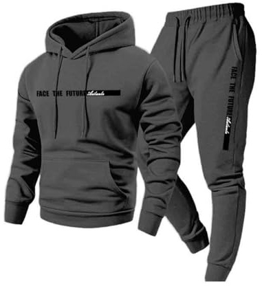 Trainingsanzug Sportanzug Herren Kinder Jungen Nofs Track Suit Solid Sweatjacke Wander Tshirt Judoanzug Jogginganzug Baumwolle Grau M