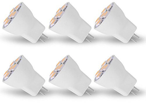 MR8 Light Bulb LED Replacement For Mini Halogen Recessed Lamps 12 Volt 1 Diameter GU4 RV Boat Camper Yacht Train Motor Home Interior Tiny House Ship Van Truck Sprinter Lighting - Warm White - 6 Pack