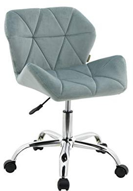 HNNHOME Modern Eris Padded Swivel Fabric Home Office Desk Computer Chair, Height Adjustable (Light Green, Velvet)
