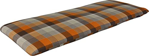Angerer Freizeitmöbel GmbH Auflage für Gartenmöbel - Bankauflage Größen - Made in Germany (Terra-Braun kariert, 120 cm)