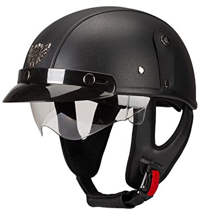 Halbschalenhelm Deutsche Motorradhelm Halbhelm DOT/ECE-Zertifiziert Braincap Rollerhelm Jethelm Herren Damen Mit Brille Antikollisions-Schutzhelm Scooter Helm 3,S