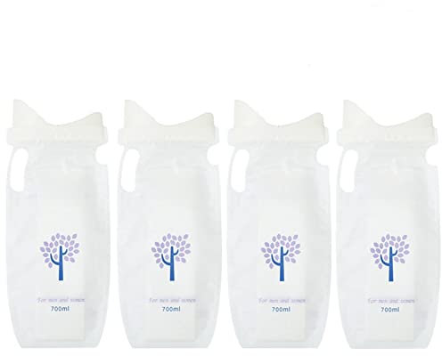 Asudaro Tragbare Urinbeutel für Unterwegs, 4 Einweg-Urinbeutel 700ml Notfall Toilette Tragbar Pee Urinal Erbrochenes Tasche für Camping, Wandern, Reise, Verkehrsstau 700 ml
