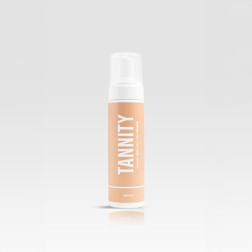 Mousse autobronceador instantáneo Tannity | Medium | Sin tonos anaranjados | Con aceite de argán, de coco y jojoba| Vitaminas C y D| Hidrata y nutre la piel | Cruelty free | Sin parabenos| 200 ml