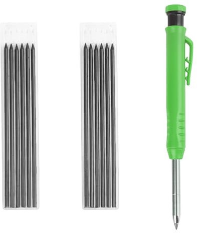 WanderGo 2,8mm Minen Bleistiftminen für Tischler Bleistift, 12 Stück Bleistiftminen mit 1 Stück Zimmermannsbleistift, Tischler Bleistift Ersatzminen für Architekt Zeichnen