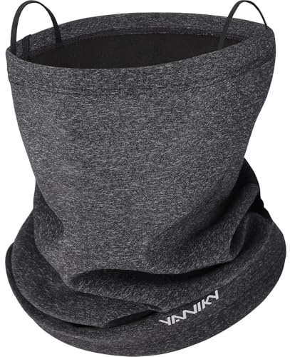 YANIKY Pañuelo multifunción resistente al viento, bufanda tubular para hombre, esquí, protección facial, pañuelo térmico, forro polar, bufanda deportiva para esquí, bicicleta, correr, Gris colgante,