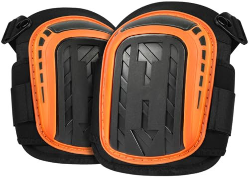 flintronic Genouillère Travail, Genouillères Professionnelles avec Rembourrage en Mousse Robuste et Coussin en Gel, Double Sangles Solides et Clips Réglables, pour Travailler, Gardning, Construction