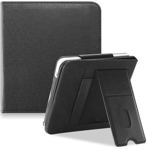 TOPCASE Stander-fodral kompatibelt med Boox Tablet Go Color 7 ePaper E Ink 7 tum e-bok smart fodral med handrem kortplats och automatisk vila/vakna, svart