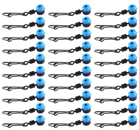 Ausi 30 pezzi di girelle con perline di collegamento per feeder, galleggianti a cambio rapido Space Beans, per attrezzature da pesca alla carpa, in mare, all'inglese e con canna da pesca