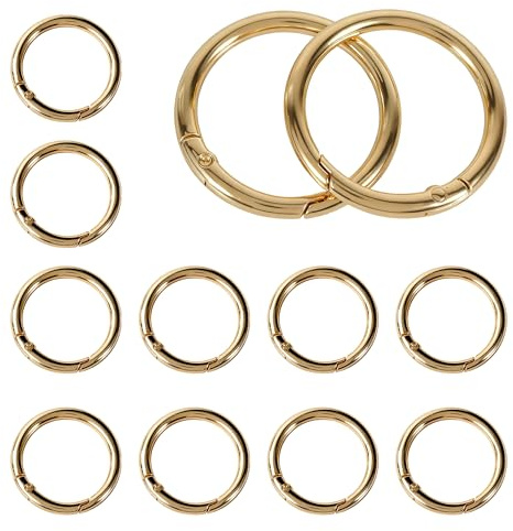 Karabiner Rund 20 Stück Gold 40 mm Groß Karabiner Schlüsselanhänger Karabinerhaken für Tasche DIY Handwerk Zinklegierung-(Gold)