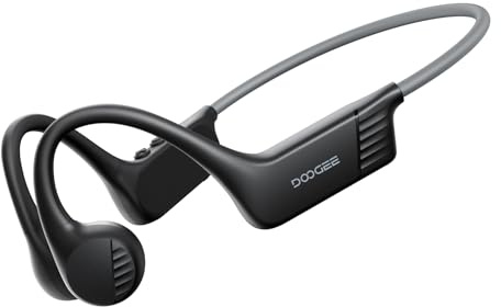 DOOGEEEco Bone Beat Run Auriculares Conduccion Osea, Auriculares Deportivos Inalámbricos IP66 Impermeables Sin Tapones, 10h Autonomía Carga Rápida Oído Abierto para Running Ciclismo Gimnasio - Negro