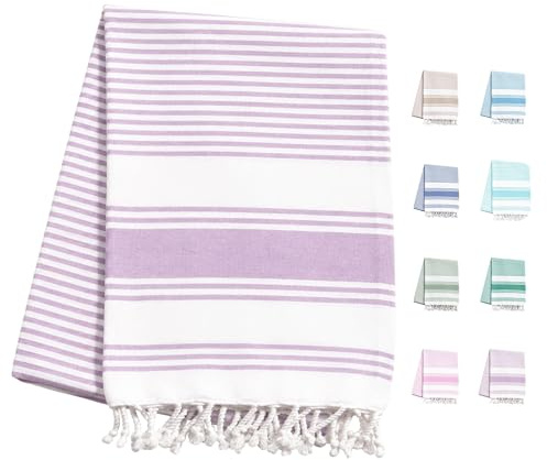 MUHMA Toalla Playa Grande 200x140 cm Antiarena – Tipo Fouta XXL, Pareo Ligero, Suave y de Secado Rápido (Lavanda)