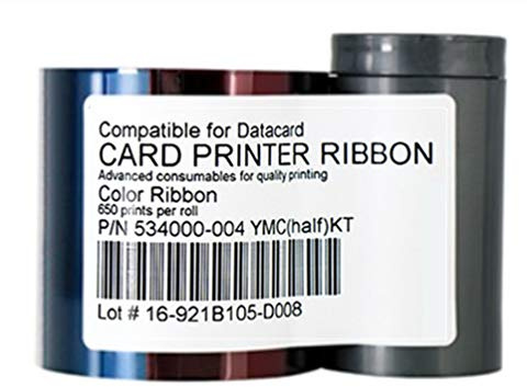 534000-004 YMCKT Farbband kompatibel für Datacard SP35 SP35plus SP55 SP55plus SP75 SP75plus FP65 FP65i SD260 SD360 SD460 Kartendrucker 650 Bilder
