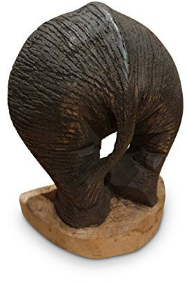 Kinaree Wandbild Elefanten Po - Wandskulptur Elefant - 13cm Wandbild - Dekoration aus Thailand