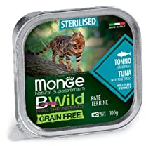 Monge Natural Superpremium STERILISED Tuna with Vegetables, Katzenfutter für sterilisierte Katzen (Nassfutter für Katzen mit Thunfisch und Gemüse, getreidefrei, 100 g)