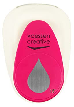 Vaessen Creative Motivstanzer Tropfen - 2.5 x 3.8 cm - Stanzer für Bastelpapier, Tonpapier, Scrapbookpapier oder Decoupagepapier, Weiß-gold