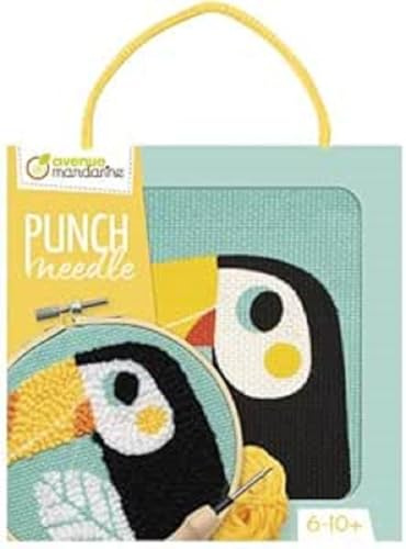 My Mandarine KC152C - Un Kit Punto Croce per Bambini Punch Needle - quadretto 18x18 cm - a Partire dai 6 Anni - Tucano