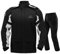 IRON JIA'S Combinaison de Pluie Moto Imperméable Homme 15000mm Veste et Pantalon Capuche Amovible Bandes Réfléchissantes Noir XXL