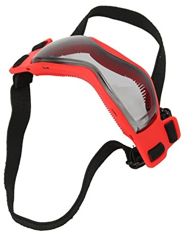 Tnfeeon Hundesonnenbrille für Kleine Mittelgroße Hunde UV-Schutzbrille mit Verstellbarem Riemen für Augen- und Windschutz (Rot)