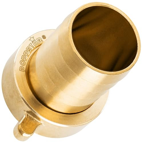 Poppstar Raccord de Tuyau 1 1/4 Pouces en Laiton (incl. Écrou avec Joint Plat) Raccord de tuyau sur douille de tuyau 1 1/4 pouce (32mm)