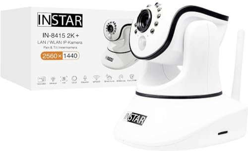 INSTAR IN-8415 2K+ weiß - LAN/PoE/WLAN Überwachungskamera mit KI (AI) - steuerbare IP Kamera - WPA3-2,4 und 5Ghz WiFi - Verwendung im Innenbereich - PIR - PTZ - HomeKit - MQTT
