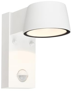TELEFUNKEN - LED Wandleuchte Aussen mit Bewegungsmelder, Dämmerungssensor, Spritzwasserschutz, Aussenlampe, Wandlampe, LED Strahler, Außenbeleuchtung, Außenleuchte, 16,5x9,5x15,5 cm, Weiß