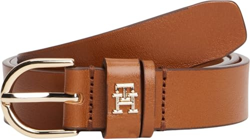Tommy Hilfiger Damen Gürtel Essential Effortless 2,5 cm Ledergürtel, Braun (Cognac), 75 cm