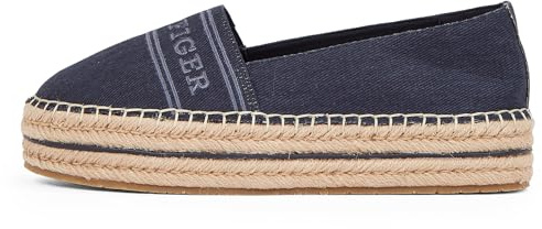Tommy Hilfiger Donna Espadrillas Denim Platform con Plateau, Blu (Space Blue), 41
