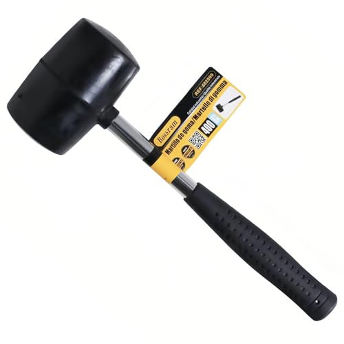 Tutee Martello Di Gomma Nero, Con Impugnatura Antiscivoloideale Per Pavimenti E Piastrelle (400G)