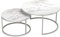 Soayone Couchtisch Marmor Optik, Runder Wohnzimmertisch, Weiß Couchtisch Silber, Satztische fürs Wohnzimmer, Wohnzimmer Tisch für Couch,80 x 80 cm & 60 x 60 cm