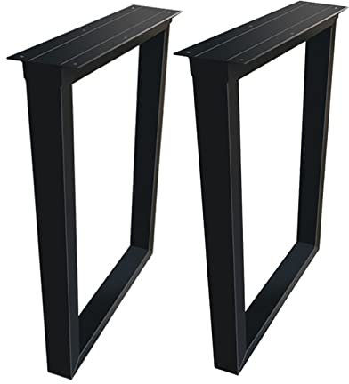 Générique Pieds de Meubles, Lot de 2 Pieds de Meubles en métal Robuste pour Table à Manger Rustique Industrielle, Table Basse, Bureau d'ordinateur, Laque Noire