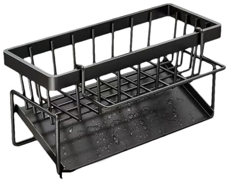 Organizador para fregadero - Soporte para esponjas de cocina, estante de almacenamiento para fregadero | organizador para fregadero, estante de acero inoxidable para fregadero con almacenamiento, esta