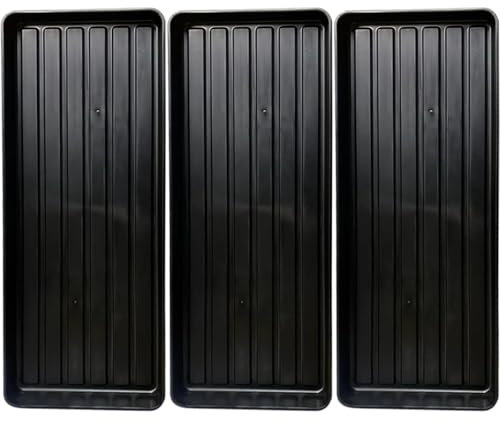 e Dukan 98cm Large Plastic Grow Bag Trays for Garden Plant Pots, Propagation & Seedling Trays – Heavy Duty Waterproof Drip Tray for Indoor Outdoor Gardening, Greenhouse & Hydroponic Use (3)