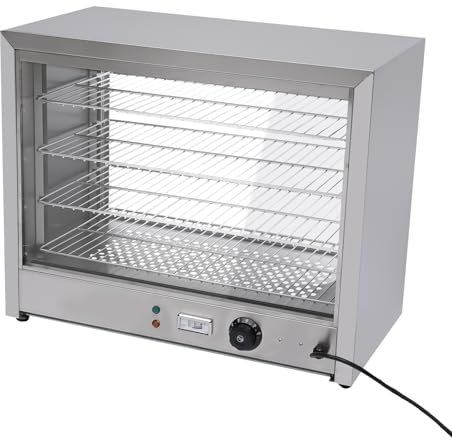 KANBCNG 4-Stufige Gehärtetes Glas Speisenwärmer Elektrisch Speisenwärmer Belastung Pro Ebene 20 kg Einstellbare Temperatur 30–85 °C Buffet Warmhaltebehälter Vitrine für Speisenwärmer