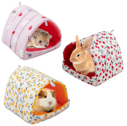 KEORHEZ 3 Camas para Cobayas Casas Lavables para Animales Pequeños Nidos para Cobayas Adecuadas para Hámsters Conejo Erizos Etc