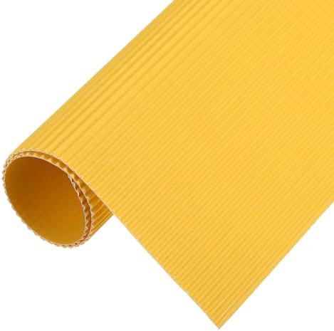 QUARKZMAN Fogli Di Cartone Ondulato 5pz 12inch x 8inch x 1/16inch Giallo Brillante Per DIY Artigianato