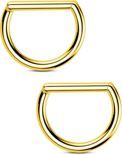 OUFER Body Piercing bröstvårtsbar: 2 st 14 g 316L kirurgiskt stål 14 mm klicker bröstvårtsringar piercing barbells smycken set för kvinnor män