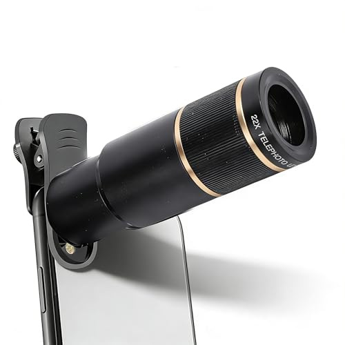 LICAEVEY Telefonkameraobjektivsats, 22X Telefoto, 0,6X Vidvinkel, 15X Makro, 198° Fisheye-objektiv med Stativ och Förvaringsfodral för Android-smarttelefoner